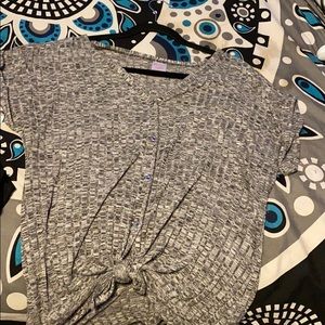 Gray short sleeve button shirt